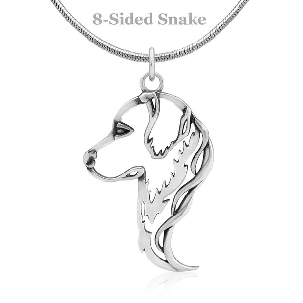 Golden Retriever Pendant Necklace in Sterling Silver