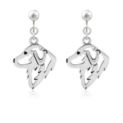 Great Pyrenees Clip-On Earrings Head Design in Sterling Silver.