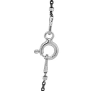 2 Tone Gun Metal Over Sterling Diamond Cut Satellite Necklace 16"