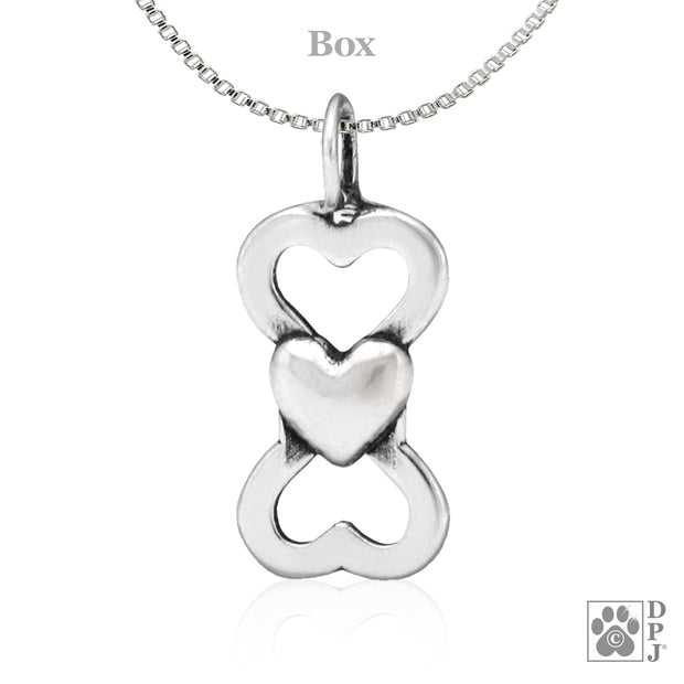 Bone shaped necklace jewelry gift with heart, Gifts for dog parents 