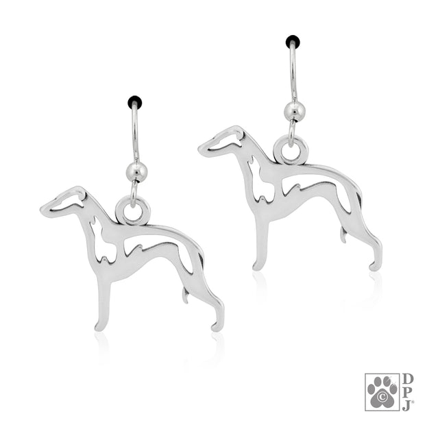 Italian Greyhound earrings in sterling silver on french hooks, Best Italian Greyhound gift ideas