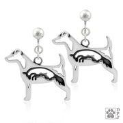 Jack Russell Terrier Earrings in Sterling Silver