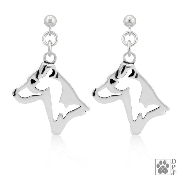 Sterling Silver Jack Russell Terrier Earrings