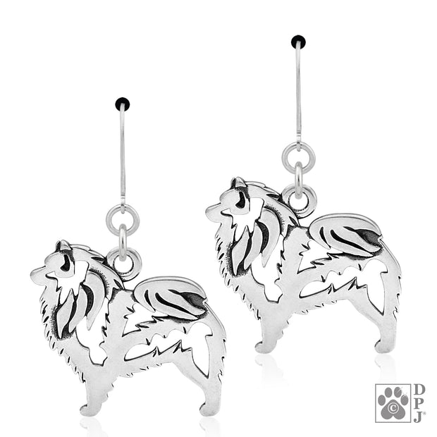 Keeshond earrings in sterling silver on leverbacks, Top rated Keeshond gifts