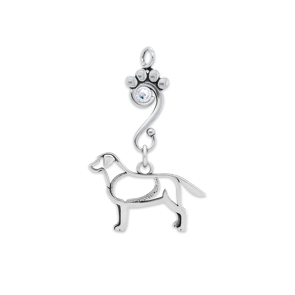 Sterling Silver Labrador Retriever Birthstone Necklace – Dazzling Paws