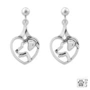 Sterling Silver Lab Heart Earrings