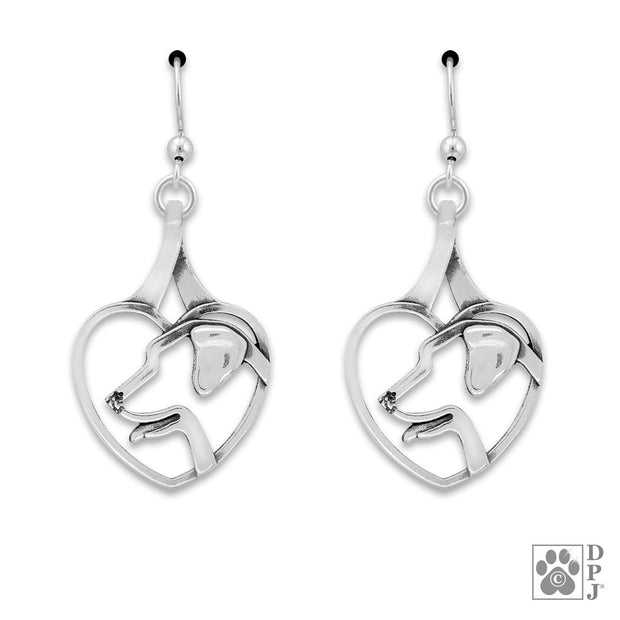 Sterling Silver Lab Heart Earrings