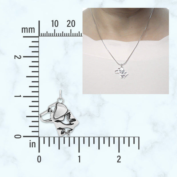 Labrador Retriever Necklace in Sterling Silver