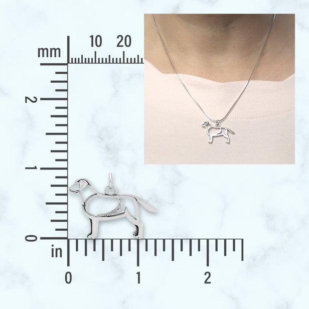 Sterling Silver Labrador Retriever Necklace Pendant
