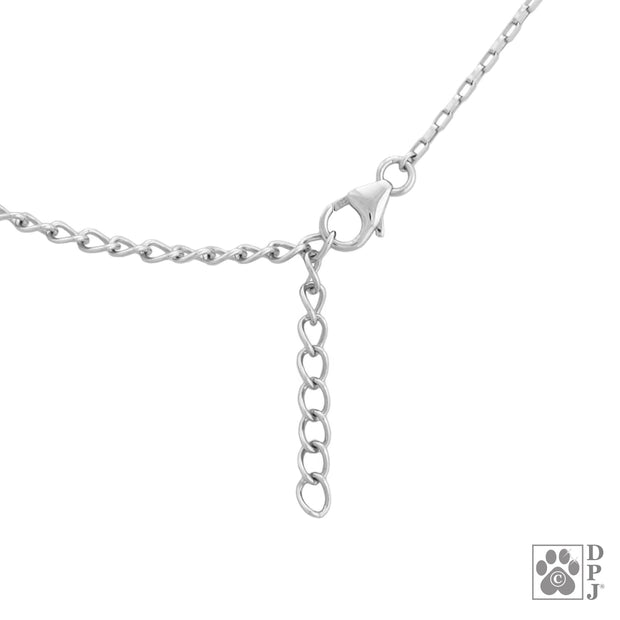 Sterling Silver CZ VIP Paw Print Necklace