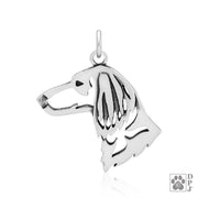 Dachshund Pendant Necklace in Sterling Silver, Longhaired