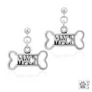 MACH earrings on dangle posts in sterling silver, MACH gifts