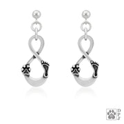 Paw Print Infinity Earrings, Our Lives Cross Paths