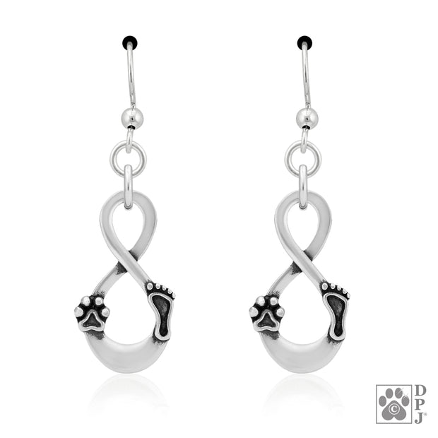 Paw Print Infinity Earrings, Our Lives Cross Paths