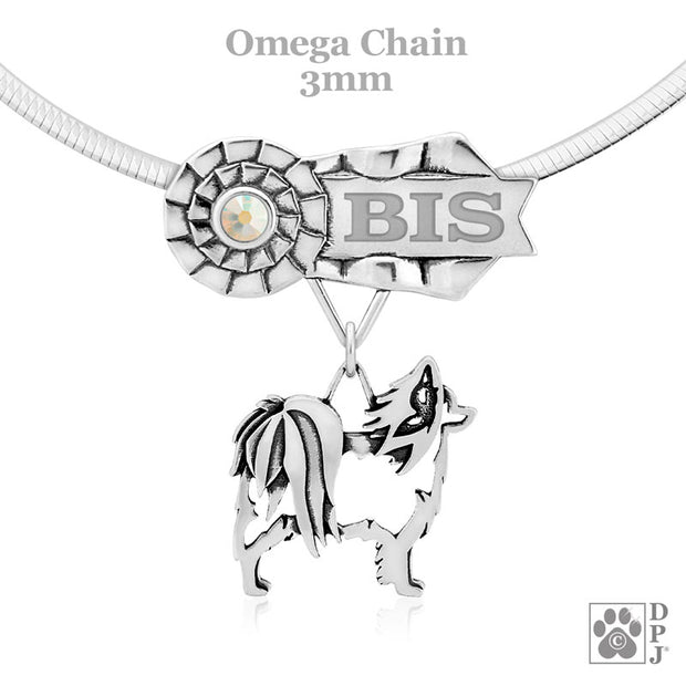 Best In Show Papillon Necklace Pendant, Grand Champion Dog Gifts
