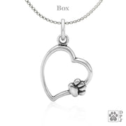 Dainty paw and heart necklace, Popular gifts for dog moms