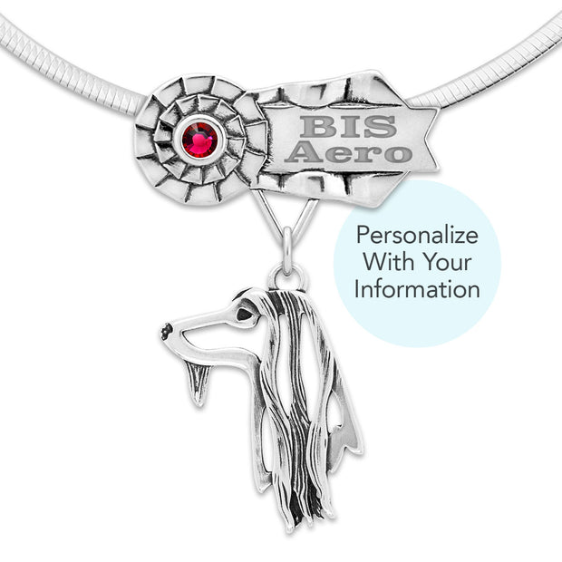 Personalized Best In Show Afghan Hound Necklace, GCH Jewelry