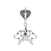 Golden Retriever Sympathy Gift Pendant with Heart Shaped Angel Wing Pendant in Sterling Silver.