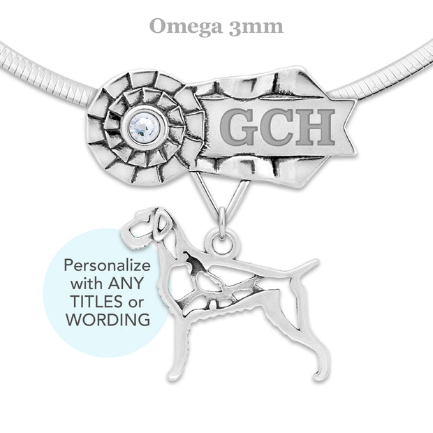 Personalized Grand Champion German Wirehaired Pointer Necklace, DC Jewelry