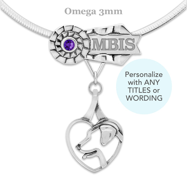Personalized Labrador Retriever MBIS Necklace, Custom GCH Jewelry
