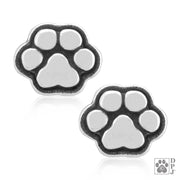 Sterling silver paw print post earrings, Stylish accessories for cat and dog moms
