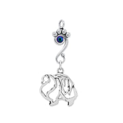 Pomeranian Pendant Body Design with Scarabaeus Crystal in Sterling Silver.