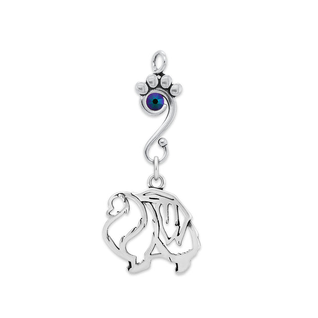 Pomeranian Pendant Body Design with Scarabaeus Crystal in Sterling Silver.