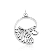 Poodle Pendant Head Design in Sterling Silver Back Side View.