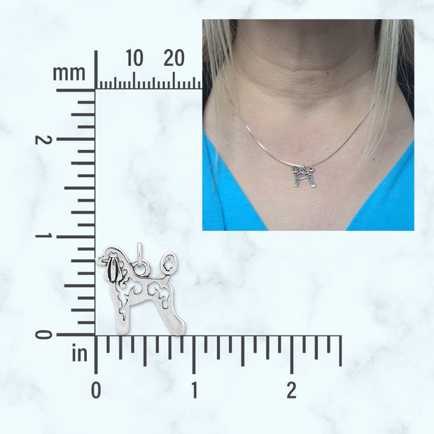 Sterling Silver Poodle Necklace Pendant