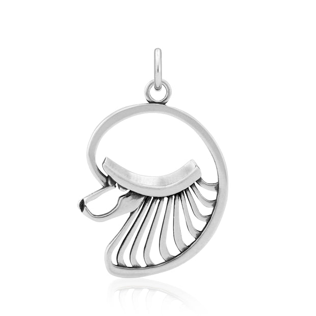 Poodle Pendant Head Design in Sterling Silver.