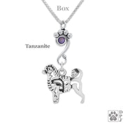 Crystal Portuguese Water Dog Lion Cut Necklace, Body