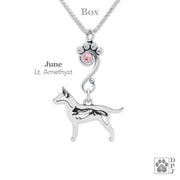 Crystal Rat Terrier w/Squirrel, Long Tail Necklace, Body