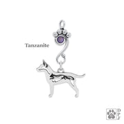 Crystal Rat Terrier w/Squirrel, Long Tail Necklace, Body