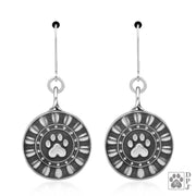 Paw Print Pet Remembrance Gift, Sterling Silver Reflection Paws Earrings