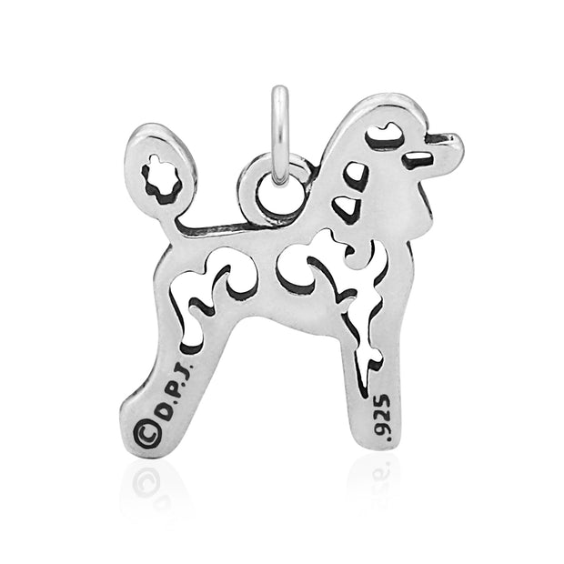 Poodle Pendant Body Design in Sterling Silver Back Side View.