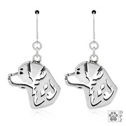 Sterling silver Rottweiler earrings head study on leverbacks, Rottweiler accessories