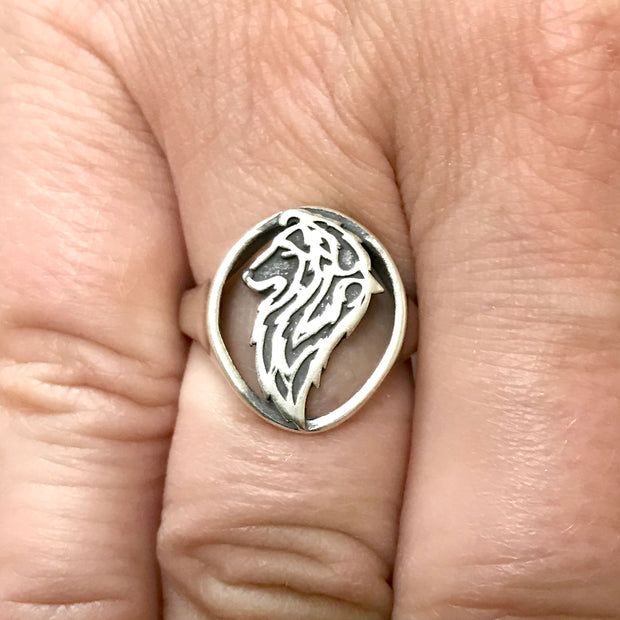 Sterling Silver Shetland Sheepdog Ring