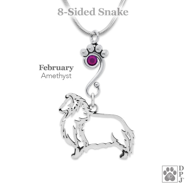 Crystal Shetland Sheepdog Necklace, Body