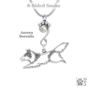 Crystal Shetland Sheepdog Jumping Necklace, Body