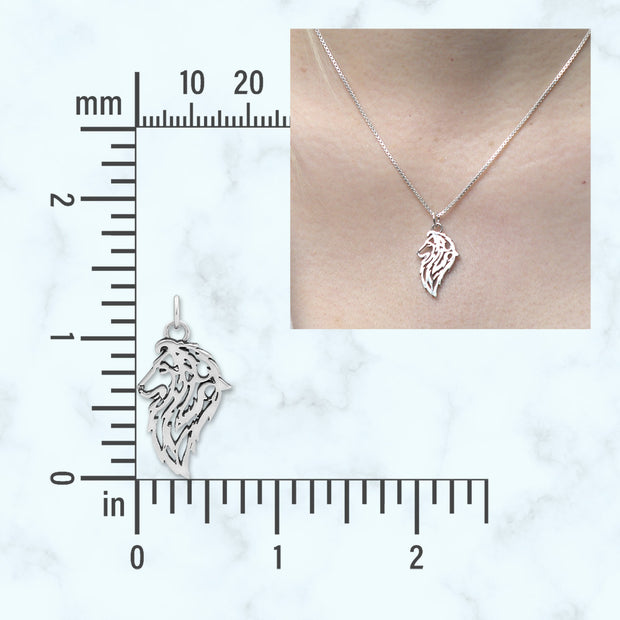 Shetland Sheepdog Necklace in Sterling Silver