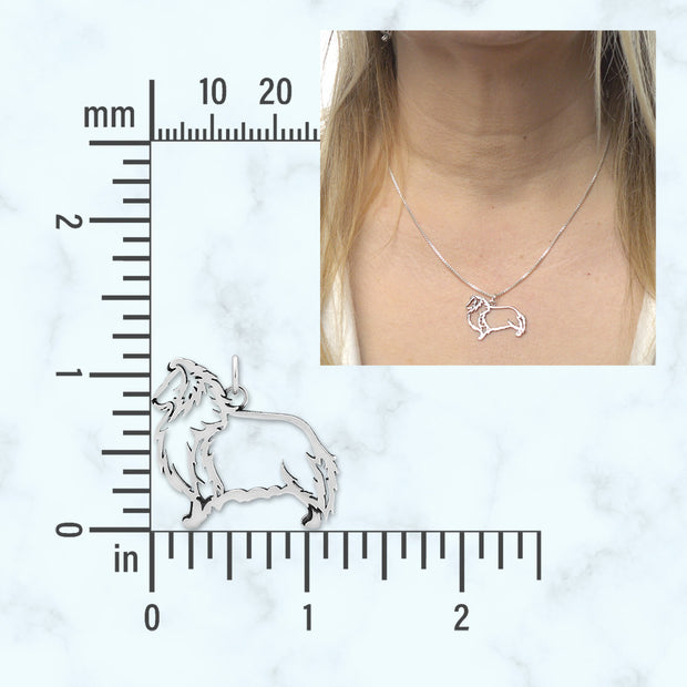 Sterling Silver Shetland Sheepdog Necklace Jewelry