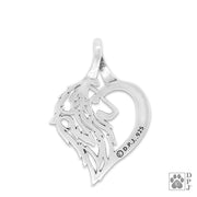 Sterling Silver Sheltie Heart Necklace