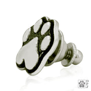 Silver Or Gold Bronze Paw Print Tie Tack Or Pin