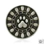 Silver Or Gold Bronze Paw Print Tie Tack Or Pin, Reflection Paws