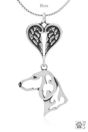 Dachshund Angel Necklace, Sterling Silver Personalized Sympathy Gifts