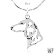 Dachshund Pendant Necklace in Sterling Silver, Smooth