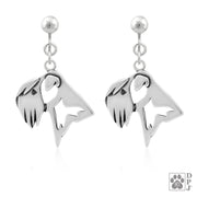 Sterling silver Soft Coated Wheaten Terrier clip on earrings head study, Soft Coated Wheaten Terrier products