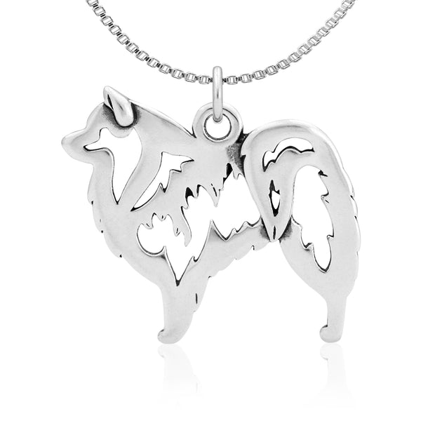 American Eskimo Necklace Body Design in Sterling Silver on Box Chain.