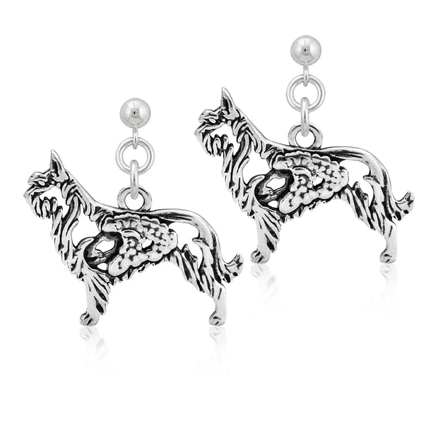 Berger Picard Earrings Body Design with Sheep in Sterling Silver in Dangle Post.