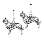 Berger Picard Earrings Body Design with Sheep in Sterling Silver in French Hook.